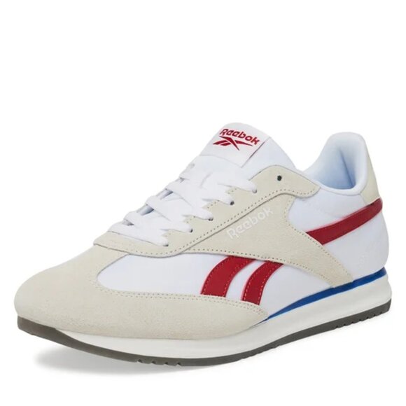 NEW REEBOK Leather Fiori Low Profile women Sneakers in WHITE/RED/BLUE 1025 4t2 - Picture 5 of 7
